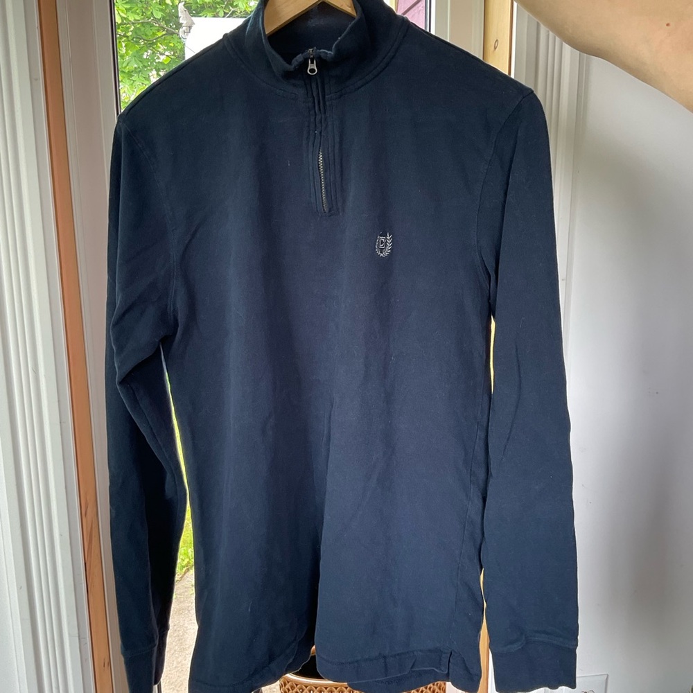 Chaps Brushed Cotton Quarter Zip Long Sleeve Shirt